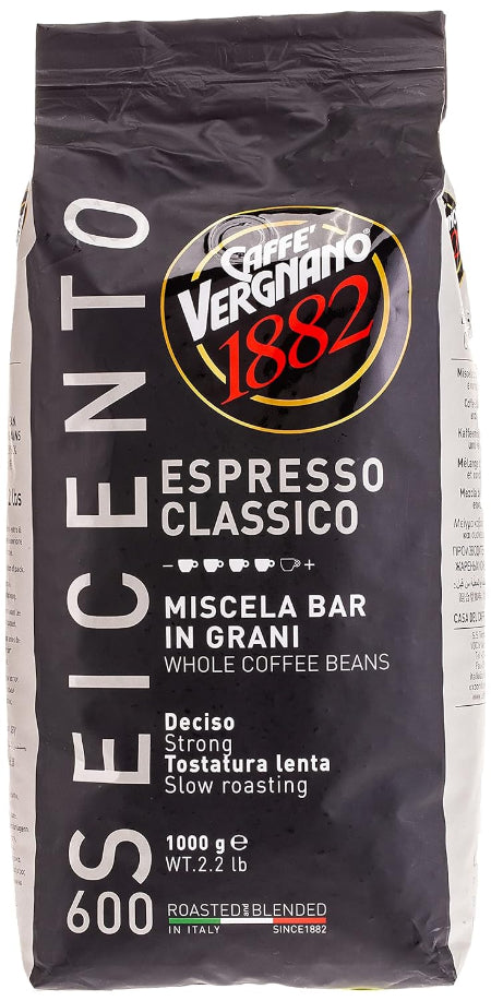 Caffè Vergnano Espresso Classico 600 Whole Bean Coffee 2.2 lb
