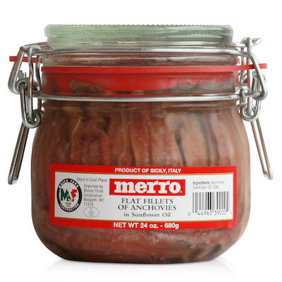 Merro Anchovy Fillets in Olive Oil 24oz.