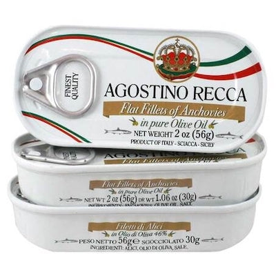 Recca Flat Anchovy Fillets in Olive Oil 2oz.