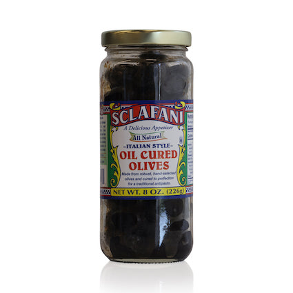 Sclafani Oil Cured Black Olives 8oz.