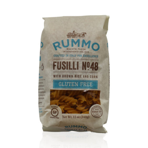 Assorted Rummo Italian pasta including rigatoni, penne, and spaghetti
