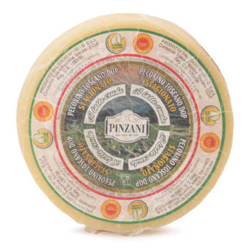 Pinzani artisanal Italian cheeses including aged Pecorino and Toscano DOP
