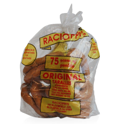 Racioppi Taralli Italian snack crackers in assorted flavors