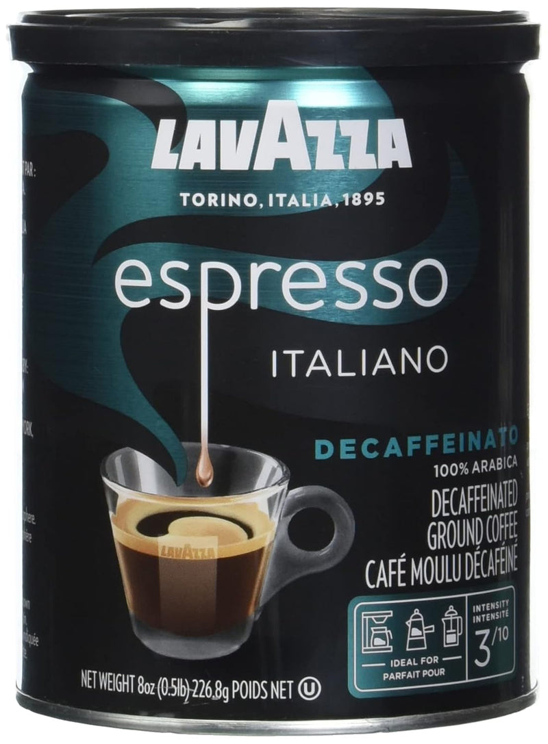 Lavazza Espresso Decaffeinated Ground Coffee, Medium Roast, 8oz.