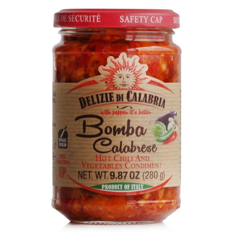 Delizie Di Cal Bomba Calabrese Hot Chili and Vegetables Condiment 9.87oz.